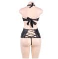 Dress Womens Faux Leather Lace-Up Front Adult Erotic Lingerie Zabardo